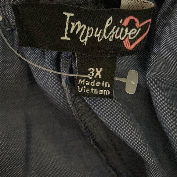 Impulsive Women’s Chambray Fit And Flare Ruffle Midi Dress Plus Size 3X - Picture 4 of 6